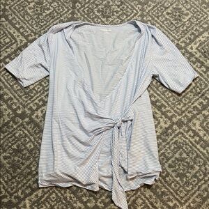 Lands' End Blue Striped Top